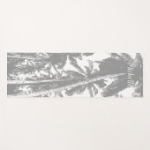 ヤシの木が灰色の特徴デザイン ヨガマット (正面(横))