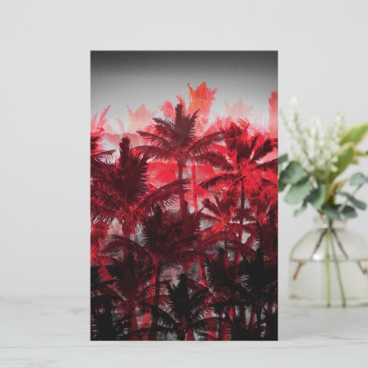 ヤシの木が燃える 便箋 (スタンド正面)