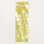 ヤシの木が特徴の金ゴールドにデザイン ヨガマット (裏面)