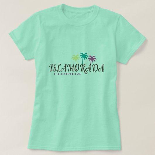 ヤシの木とのIslamoradaフロリダ Tシャツ (デザイン正面)