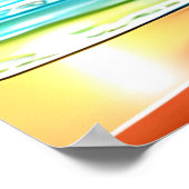 ヤシの木とカラフル夕日 ポスター (角)