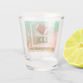 ヤシの木とサッカーのアップライト ショットグラス (裏面)