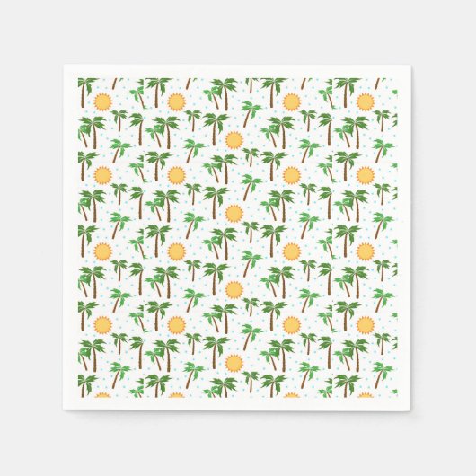 ヤシの木とサンシャイン スタンダードカクテルナプキン (正面)
