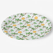 ヤシの木とサンシャイン ペーパープレート (アングル)