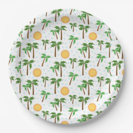 ヤシの木とサンシャイン ペーパープレート