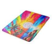 ヤシの木とサンセットグロー絵を描ズ バスマット (アングル)