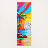 ヤシの木とサンセットグロー絵を描ズ ヨガマット (裏面)