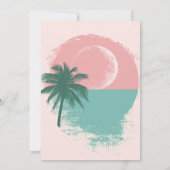 ヤシの木とサンセットビーチパーティーへの招待状 招待状 (裏面)