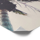 ヤシの木とターコイズスカイフォト ポスター (角)