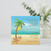ヤシの木とヒトデのビーチサマー結婚ズ 招待状 (スタンド正面)