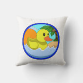 ヤシの木とビーチでアヒル.PNG クッション (裏面)