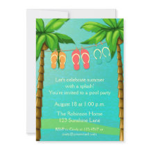 ヤシの木とビーチサンダル、夏のパーティー