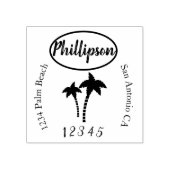 ヤシの木とビーチテーマ ラバースタンプ (インプリント)