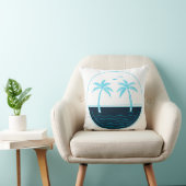 ヤシの木とビーチ クッション (椅子)