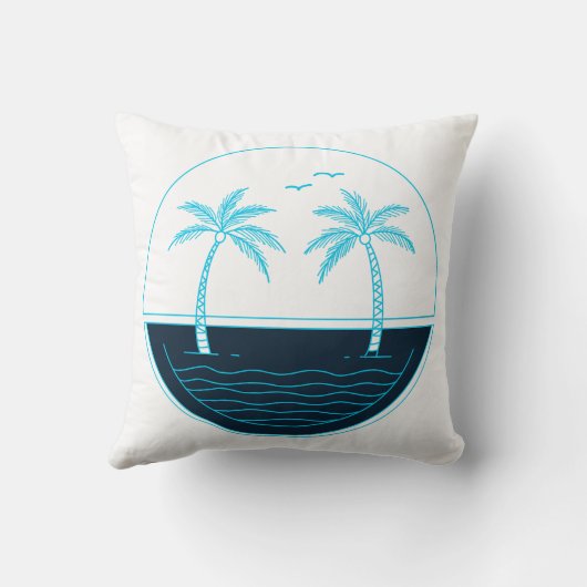 ヤシの木とビーチ クッション (裏面)