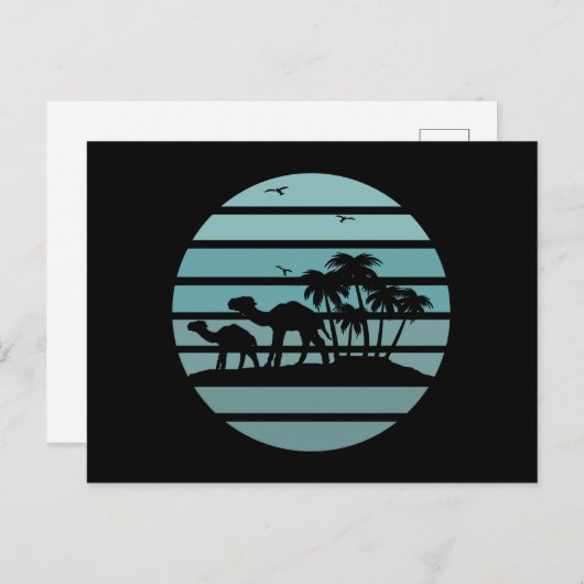 ヤシの木とラクダ シーズンポストカード (正面/裏面)