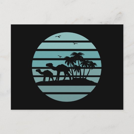 ヤシの木とラクダ シーズンポストカード (正面)