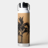 ヤシの木とロマンチックな夕日 ウォーターボトル (正面)