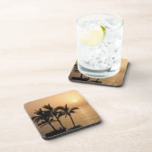 ヤシの木とロマンチックな夕日 コースター (右側)