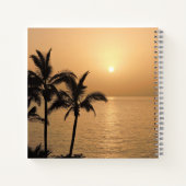 ヤシの木とロマンチックな夕日 ノートブック (裏面)
