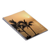 ヤシの木とロマンチックな夕日 ノートブック (右側)