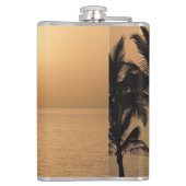 ヤシの木とロマンチックな夕日 フラスク (裏面)