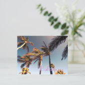 ヤシの木とヴィンテージ効果 ポストカード (スタンド正面)