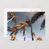 ヤシの木とヴィンテージ効果 ポストカード (正面/裏面)