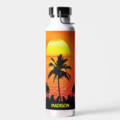 ヤシの木と夕日 ウォーターボトル (左面)