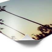 ヤシの木と夕日 フォトプリント            (角)