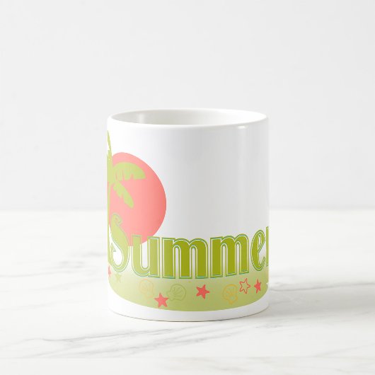 ヤシの木と太陽とビーチの夏 コーヒーマグカップ