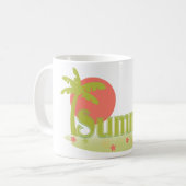 ヤシの木と太陽とビーチの夏 コーヒーマグカップ (正面左)