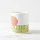 ヤシの木と太陽とビーチの夏 コーヒーマグカップ (中央)