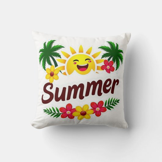 ヤシの木と太陽のクッション クッション (正面)