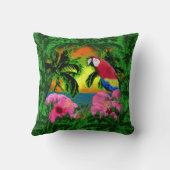 ヤシの木と島の夕日 クッション (裏面)