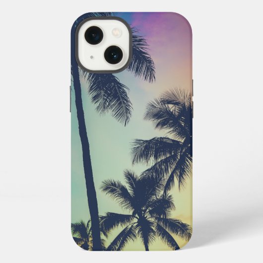 ヤシの木と日の入り iPhoneケース (裏面)