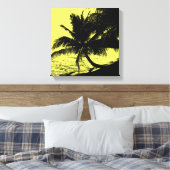 ヤシの木と水 – 黄色 キャンバスプリント (インサイチュ (寝室))
