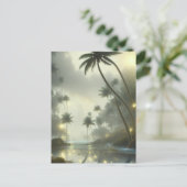 ヤシの木と海の霧の日 ポストカード (スタンド正面)