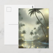 ヤシの木と海の霧の日 ポストカード (正面/裏面)
