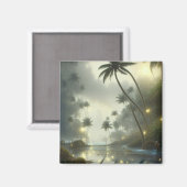 ヤシの木と海の霧の日 マグネット (正面/裏面)