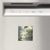 ヤシの木と海の霧の日 マグネット (インサイチュ (食洗機))