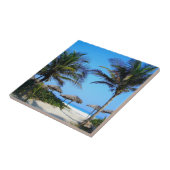 ヤシの木と海ビューを持つサンディビーチ タイル (側面)