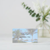 ヤシの木と海ビューを持つサンディビーチ 名刺 (スタンド正面)