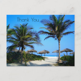 ヤシの木と海ビューポストを持つサンディビーチ ポストカード
