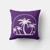 ヤシの木と白い夕日 クッション (裏面)