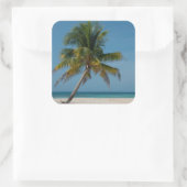 ヤシの木と白砂ビーチ2 スクエアシール (バッグ)