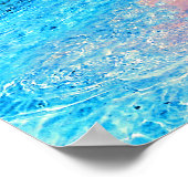 ヤシの木と砂のビーチを持つ熱帯島 ポスター (角)