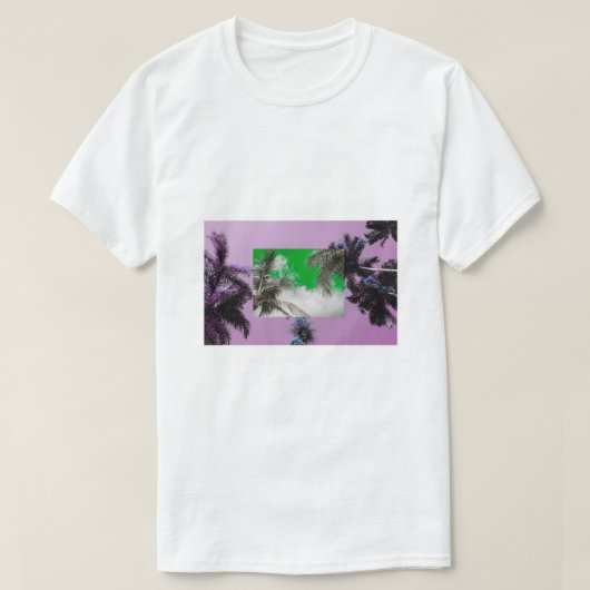 ヤシの木と空の画像 - 南国のパラダイス Tシャツ (デザイン正面)