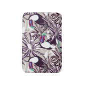 ヤシの木と鳥の熱帯パターン。 バスマット (正面縦)