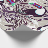ヤシの木と鳥の熱帯パターン。 ラッピングペーパー (角)